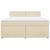 Pat continental cu saltea, crem, 180x200 cm, textil GartenMobel Dekor