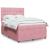 Pat box spring cu saltea, roz, 140x200 cm, catifea GartenMobel Dekor