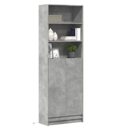 Dulap înalt cu LED gri beton 69x32,5x200 cm lemn prelucrat GartenMobel Dekor