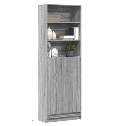 Dulap înalt cu LED gri sonoma 69x32,5x200 cm lemn prelucrat GartenMobel Dekor
