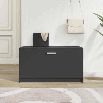 Bancheta pantofar, negru, 80x24x45 cm, lemn prelucrat GartenMobel Dekor