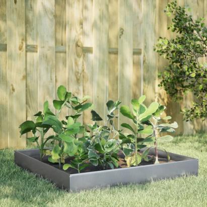 Strat înălțat de grădină, 100x100x26 cm, oțel galvanizat GartenMobel Dekor