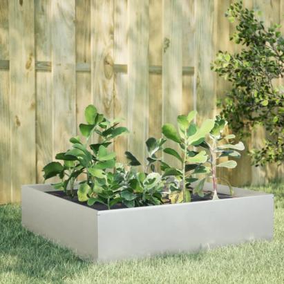 Strat înălțat de grădină, 100x100x25 cm, oțel inoxidabil GartenMobel Dekor
