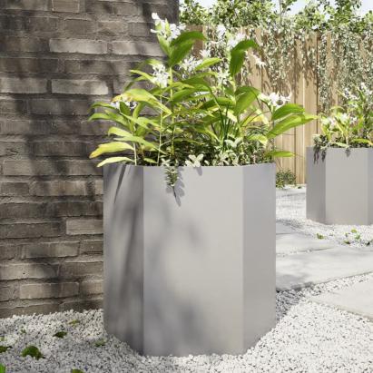 Jardinieră de grădină 46x40x45 cm oțel inoxidabil hexagonal GartenMobel Dekor