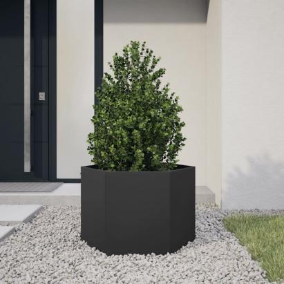 Jardinieră de grădină negru 69x60x45 cm oțel hexagonal GartenMobel Dekor