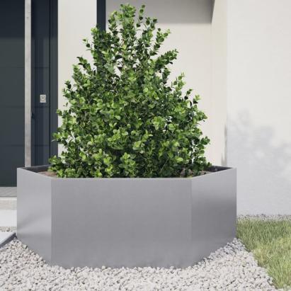 Jardinieră de grădină 138x120x45 cm oțel galvanizat hexagonal GartenMobel Dekor
