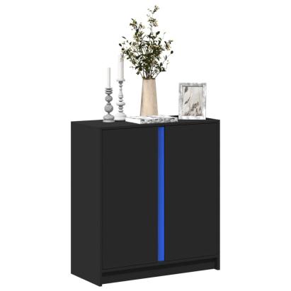 Dulap cu LED, negru, 77x34x85 cm, lemn prelucrat GartenMobel Dekor