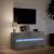 Dulap TV cu LED, gri beton, 100x34x50 cm, lemn prelucrat GartenMobel Dekor
