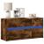 Dulap TV cu LED, stejar fumuriu, 100x34x50 cm, lemn prelucrat GartenMobel Dekor