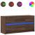 Dulap TV cu LED, stejar maro, 100x34x50 cm, lemn prelucrat GartenMobel Dekor