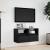 Comode TV de perete cu lumini LED, 2 buc., negru, 41x31x45 cm GartenMobel Dekor