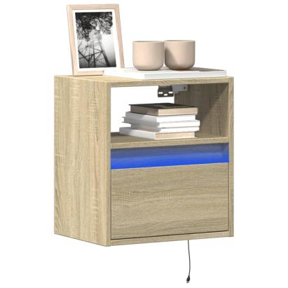 Comodă TV de perete cu lumini LED, stejar sonoma, 41x31x45 cm GartenMobel Dekor