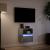 Comodă TV de perete cu lumini LED, gri beton, 41x31x45 cm GartenMobel Dekor