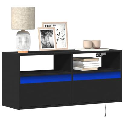 Dulap TV de perete cu lumini LED negru 100x31x45 cm GartenMobel Dekor