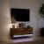 Comodă TV de perete cu lumini LED, stejar fumuriu, 100x31x38 cm GartenMobel Dekor