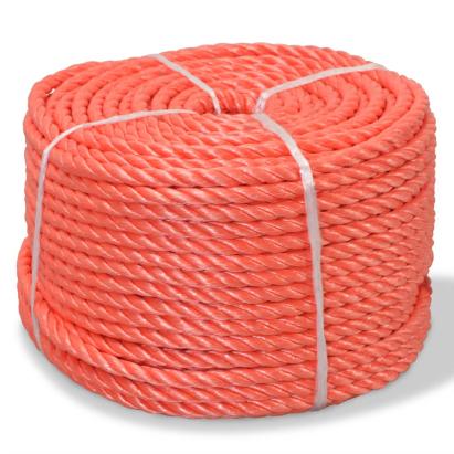 Frânghie împletită polipropilenă 12 mm 100 m, portocaliu GartenMobel Dekor