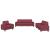 Set de canapea, 3 piese, roșu vin, material textil GartenMobel Dekor