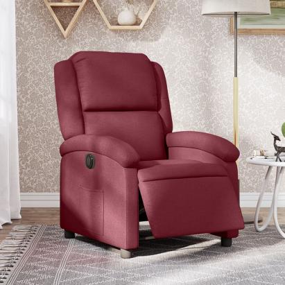 Fotoliu rabatabil electric, roșu vin, material textil GartenMobel Dekor
