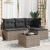 Set canapea de grădină cu perne, 5 piese, gri, poliratan GartenMobel Dekor