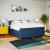 Pat box spring cu saltea, albastru, 180x200 cm, material textil GartenMobel Dekor