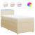 Pat box spring cu saltea, crem, 100x200 cm, textil GartenMobel Dekor