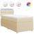 Pat box spring cu saltea, crem, 100x200 cm, textil GartenMobel Dekor