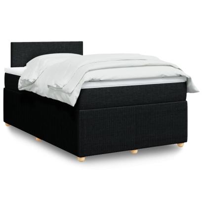Pat box spring cu saltea, negru, 120x200 cm, textil GartenMobel Dekor