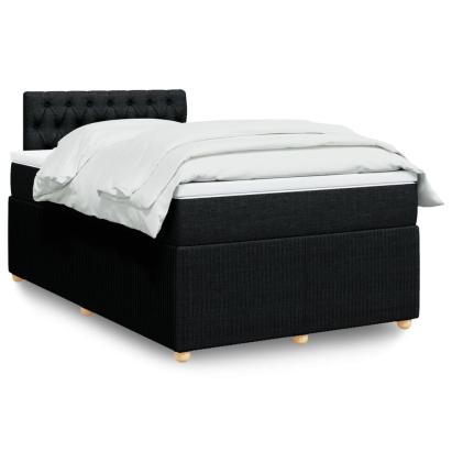 Pat box spring cu saltea, negru, 120x200 cm, textil GartenMobel Dekor