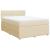 Pat box spring cu saltea, crem, 140x200 cm, textil GartenMobel Dekor