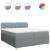 Pat box spring cu saltea, gri deschis, 200x200 cm, textil GartenMobel Dekor