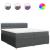 Pat box spring cu saltea, gri închis, 200x200 cm, textil GartenMobel Dekor