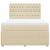 Pat box spring cu saltea, crem, 140x200 cm, textil GartenMobel Dekor