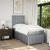 Pat continental cu saltea, gri deschis, 80x200 cm, textil GartenMobel Dekor