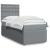 Pat box spring cu saltea, gri deschis, 90x200 cm, textil GartenMobel Dekor