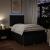 Pat box spring cu saltea, negru, 120x200 cm, textil GartenMobel Dekor