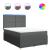 Pat box spring cu saltea, gri închis, 140x190 cm, textil GartenMobel Dekor