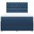 Pat box spring cu saltea, albastru, 140x200 cm, textil GartenMobel Dekor