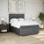 Pat box spring cu saltea, gri închis, 140x190 cm, textil GartenMobel Dekor