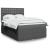 Pat box spring cu saltea, gri închis, 140x190 cm, textil GartenMobel Dekor