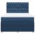 Pat continental cu saltea, albastru, 160x200cm, material textil GartenMobel Dekor