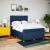 Pat continental cu saltea, albastru, 160x200cm, material textil GartenMobel Dekor