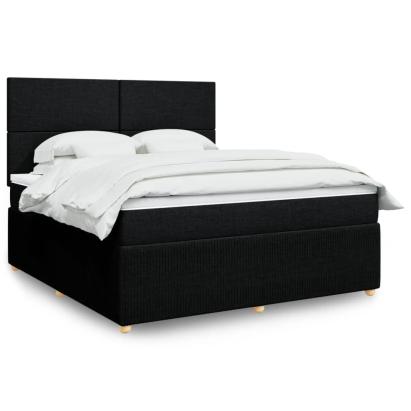 Pat box spring cu saltea, negru, 180x200 cm, catifea GartenMobel Dekor