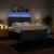 Pat box spring cu saltea, albastru, 180x200 cm, material textil GartenMobel Dekor