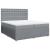 Pat box spring cu saltea, gri deschis, 200x200 cm, textil GartenMobel Dekor