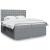 Pat box spring cu saltea, gri deschis, 200x200 cm, textil GartenMobel Dekor