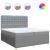 Pat box spring cu saltea, gri deschis, 200x200 cm, textil GartenMobel Dekor