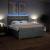 Pat box spring cu saltea, gri deschis, 200x200 cm, textil GartenMobel Dekor