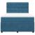 Pat box spring cu saltea, albastru, 140x190 cm, catifea GartenMobel Dekor