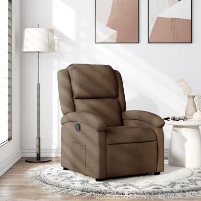 Fotoliu rabatabil, maro, material textil GartenMobel Dekor