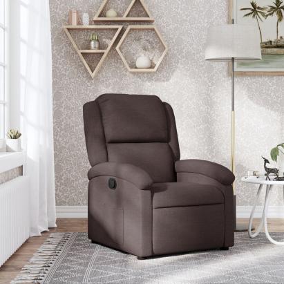 Fotoliu rabatabil, maro închis, material textil GartenMobel Dekor